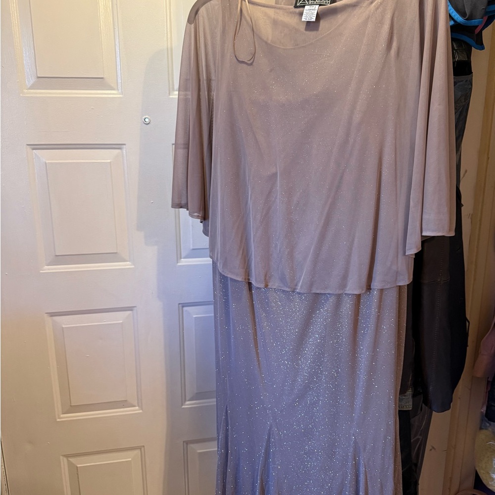 Alex Evenings Long Sleeve Dress in Sparkling Gray